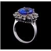 Image 4 : 6.33 ctw Tanzanite and Diamond Ring - 14KT White Gold
