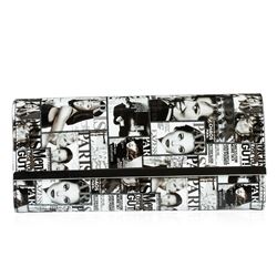 Black and White Fashionista Patent Oversized Clutch