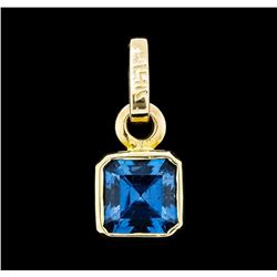 4.50 ctw London Blue Topaz Pendant - 14KT Yellow Gold