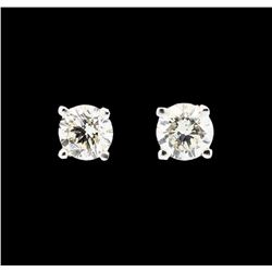 0.50 ctw Diamond Stud Earrings - 14KT White Gold