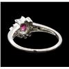 Image 3 : 0.30 ctw Ruby and Diamond Ring - Platinum