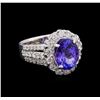 Image 1 : 3.81 ctw Tanzanite and Diamond Ring 14KT White Gold