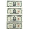 Image 1 : 1963 $5 Fine Red Seal Bill Lot of 4