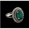 Image 1 : 14KT White Gold 3.16 ctw Emerald and Diamond Ring