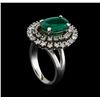 Image 4 : 14KT White Gold 3.16 ctw Emerald and Diamond Ring