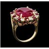 Image 4 : 16.70 ctw Ruby and Diamond Ring - 14KT Yellow Gold