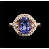 Image 2 : 3.46 ctw Tanzanite and Diamond Ring - 14KT Rose Gold