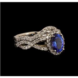 14KT White Gold 1.44 ctw Tanzanite and Diamond Ring