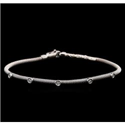 0.30 ctw Diamond Bangle Bracelet - 14KT White Gold