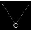 Image 1 : 1.00 ctw Diamond Pendant With Chain - 14KT White and Black Rhodium Plated Gold