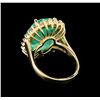 Image 3 : 10.45 ctw Emerald and Diamond Ring - 14KT Yellow Gold