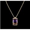 Image 1 : 14KT Yellow Gold 73.39 ctw Ametrine & Diamond Pendant with Chain