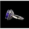 Image 3 : GIA Cert 16.55 ctw Tanzanite and Diamond Ring - 14KT White Gold