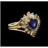 Image 1 : 1.26 ctw Sapphire and Diamond Ring - 14KT Yellow Gold