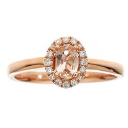 0.43 ctw Morganite and Diamond Ring - 10KT Rose Gold