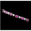 Image 2 : 13.62 ctw Pink Sapphire And Diamond Bracelet - 18KT White Gold