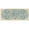 Image 2 : 1863 $5 The Confederate States of America Note T-60 CC