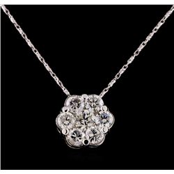 14KT White Gold 2.10 ctw Diamond Pendant With Chain