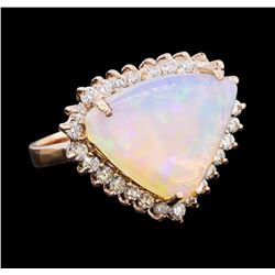 7.51 ctw Opal and Diamond Ring - 14KT Rose Gold