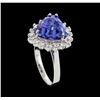 Image 4 : 5.16 ctw Tanzanite and Diamond Ring - 14KT White Gold