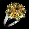 Image 2 : Natural Yellow Citrine Green Peridot Ring