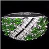 Image 1 : NATURAL GREEN CHROME DIOPSIDE  RING