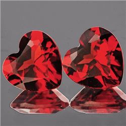 Natural Mozambique Garnet Heart Pair 8.00 MM - VVS