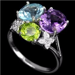 Natural Multi Gemstone Ring