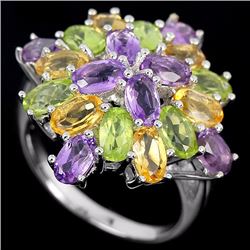 Natural Multi Gemstone Ring