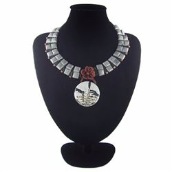 Natural Multi-Color Stone Diamond Polished Necklace