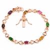 Image 1 : Natural MULTI COLOR TOURMALINE CHROME DIOPSIDE Bracelet