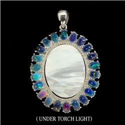 Natural Opal & Mother of Pearl 31.86 Ct Pendant