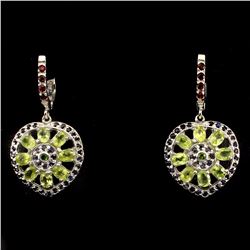 Natural Peridot Chrome Diopside Sapphire Garnet Earring