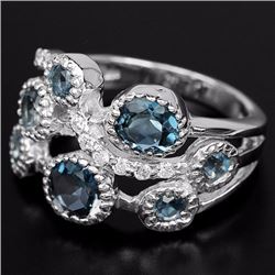 Natural London Blue Topaz Ring