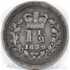 Image 2 : 1839 Great Britain 1 1/2 Pence - Victoria.
