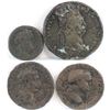 Image 1 : Lot of (4) Roman Empire Coins includes 100 B.C. ob. head right - rev. chariot, 81-96 Domitian, 96-98