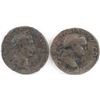 Image 4 : Lot of (4) Roman Empire Coins includes 100 B.C. ob. head right - rev. chariot, 81-96 Domitian, 96-98