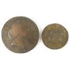 Image 2 : Lot of (6) Great Britain Tokens includes 1790 Half Penny Macclesfield, 1792 One Farthing Birmingham,