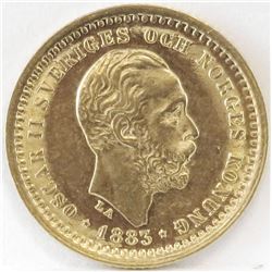 1883-EB Sweden 5 Kroner Gold.