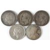 Image 1 : Lot of (5) Sweden 2 Kronor includes (2) 1876-EB, (2) 1878-EB  1897-EB.