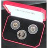 Image 1 : 1990 Isle of Man 3pc. Bi-Metallic Penny Black Coin Set includes (2) 1/5 Crown  1 Crown in Pobjoy