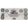 Image 1 : Obsolete Note: 1800's $5 Bank of Augusta, Georgia - GA30 G66.
