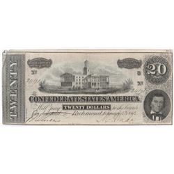 Confederate Currency: February 17, 1864 $20 Confederate States of America - T-67.