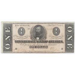 Confederate Currency: February 17, 1864 $1 Confederate States of America - T-71.