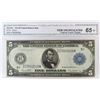 Image 1 : 1914 $5 Federal Reserve Note. FR# 879a. CGA Certified GU65.