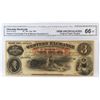 Image 1 : Obsolete Note: 1857 $3 Western Exchange Fire  Marine Insurance Co. CGA Certified GU66.