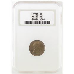 1914 Lincoln Wheat Cent. NGC Certified MS65RB.