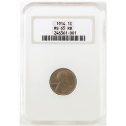 1914 Lincoln Wheat Cent. NGC Certified MS65RB.