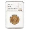 Image 1 : 1885 $10 Liberty Gold. NGC Certified MS63.