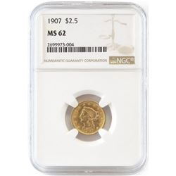 1907 $2.50 Liberty Gold. NGC Certified MS62.